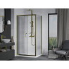Mexen Apia sliding shower cabin 130 x 90 cm, transparent, gold + Flat shower tray, white - 840-130-090-50-00-4010G