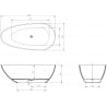 Mexen Glass schwarz freistehende transparente Badewanne 170 x 85 cm, Abflussstopfen Chrom - 58061708513