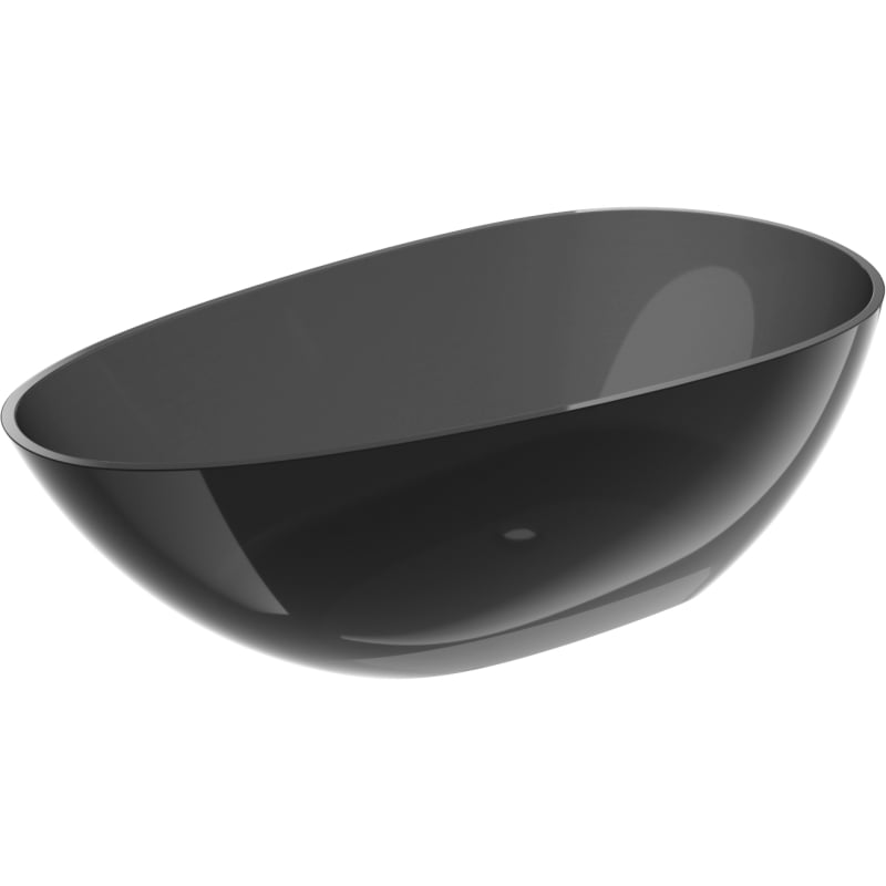 Mexen Glass schwarz freistehende transparente Badewanne 170 x 85 cm, Abflussstopfen Chrom - 58061708513