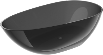 Mexen Glass wanna wolnostojąca transparentna 170 x 85 cm, black, korek chrom - 58061708513
