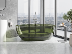 Mexen Pure wanna wolnostojąca transparentna 170 x 80 cm, olive, korek chrom - 58071708001