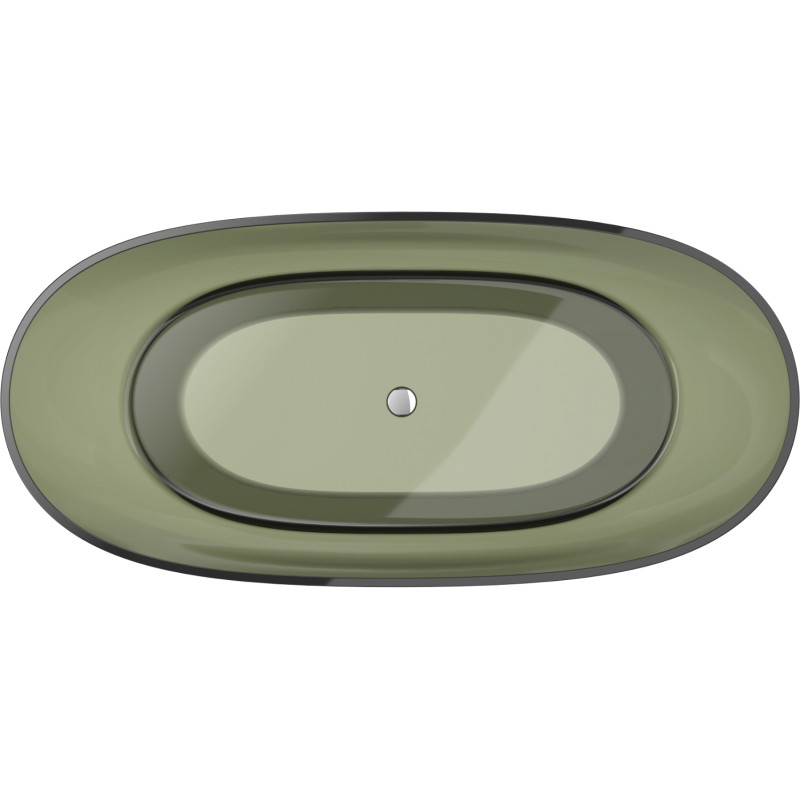 Mexen Pure fristående badkar transparent 170 x 80 cm, olive, krompropp - 58071708001