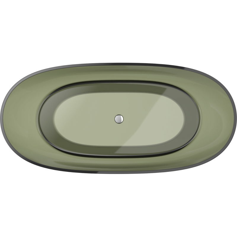 Mexen Pure olive baignoire autoportante transparente 170 x 80 cm, bonde chromée - 58071708001