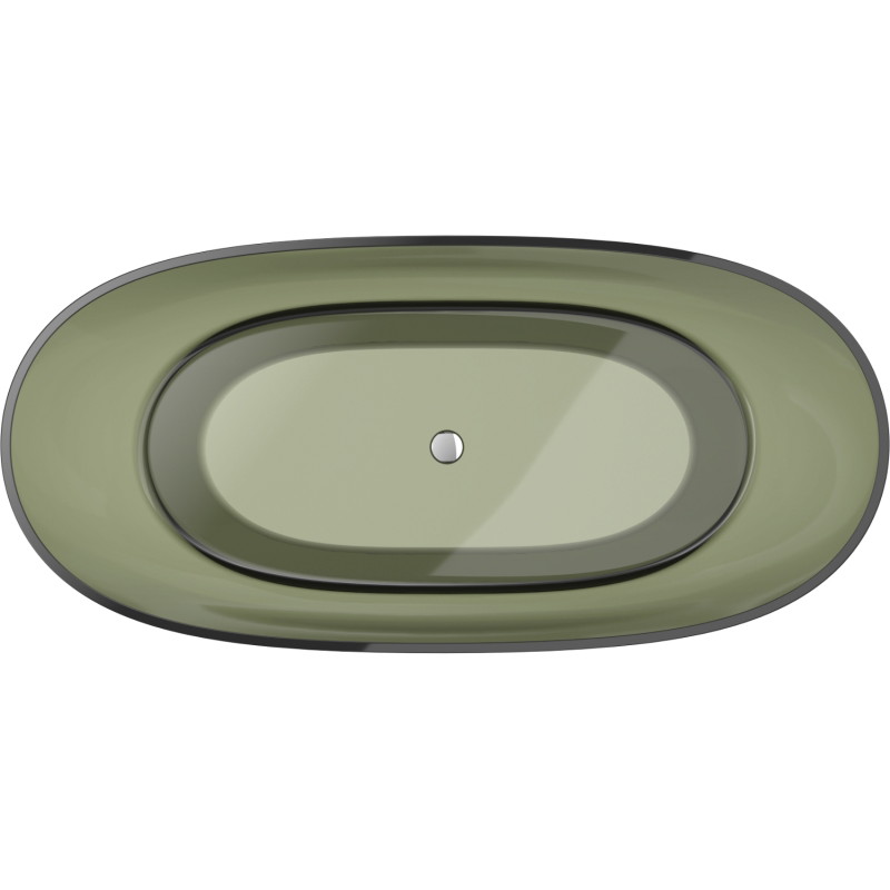Mexen Pure olive wanna wolnostojąca transparentna 170 x 80 cm, korek chrom - 58071708001