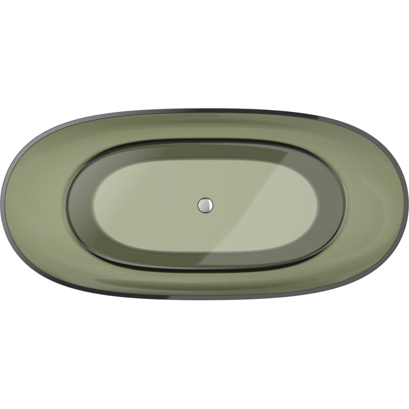 Mexen Pure vasca da bagno freestanding trasparente 170 x 80 cm, olive, tappo cromato - 58071708001