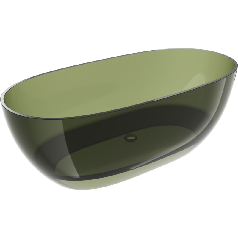 Mexen Pure wanna wolnostojąca transparentna 170 x 80 cm, olive, korek chrom - 58071708001