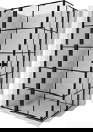 Mexen Mist Duo Duschkabine, schwenkbar 120 x 100 cm, schwarzes Gitter, schwarz - 8A4-120L-100P-70-77