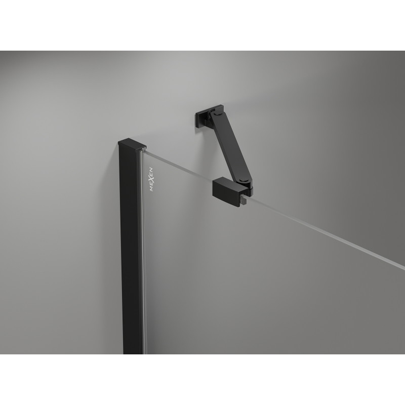 Mexen Mist Duo tuš-kabina s preklopnim vratima 110 x 110 cm, crna rešetka, crna - 8A4-110L-110P-70-77