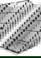 Mexen Mist Duo Duschkabine schwenkbar 120 x 110 cm, schwarzes Gitter, schwarz - 8A4-120L-110P-70-77