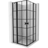 Mexen Mist Duo cabine de douche battant 115 x 115 cm, grille noire, noir - 8A4-115L-115P-70-77