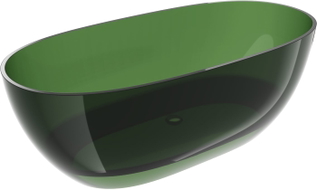 Mexen Pure freistehende transparente Badewanne 170 x 80 cm, forest, Chrom-Ablauf - 58071708002