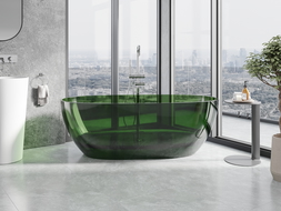 Mexen Pure Forest vrijstaande transparante badkuip 170 x 80 cm, chromen stop - 58071708002