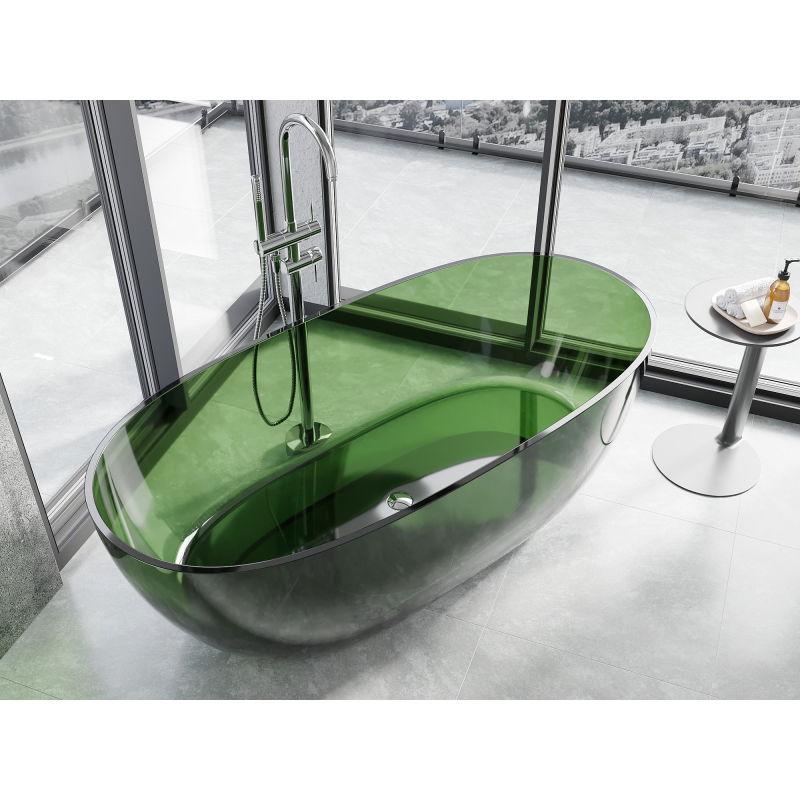 Mexen Pure Forest freistehende transparente Wanne 170 x 80 cm, Chromstopfen - 58071708002