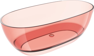 Mexen Pure coral wanna fräi stoend transparenter 170 x 80 cm, Chrom stoppers - 58071708004