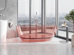 Mexen Pure wanna wolnostojąca transparentna 170 x 80 cm, coral, korek chrom - 58071708004