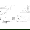 Mexen Pure aarde vrijstaande doorzichtige badkuip 170 x 80 cm, chromen stop - 58071708005
