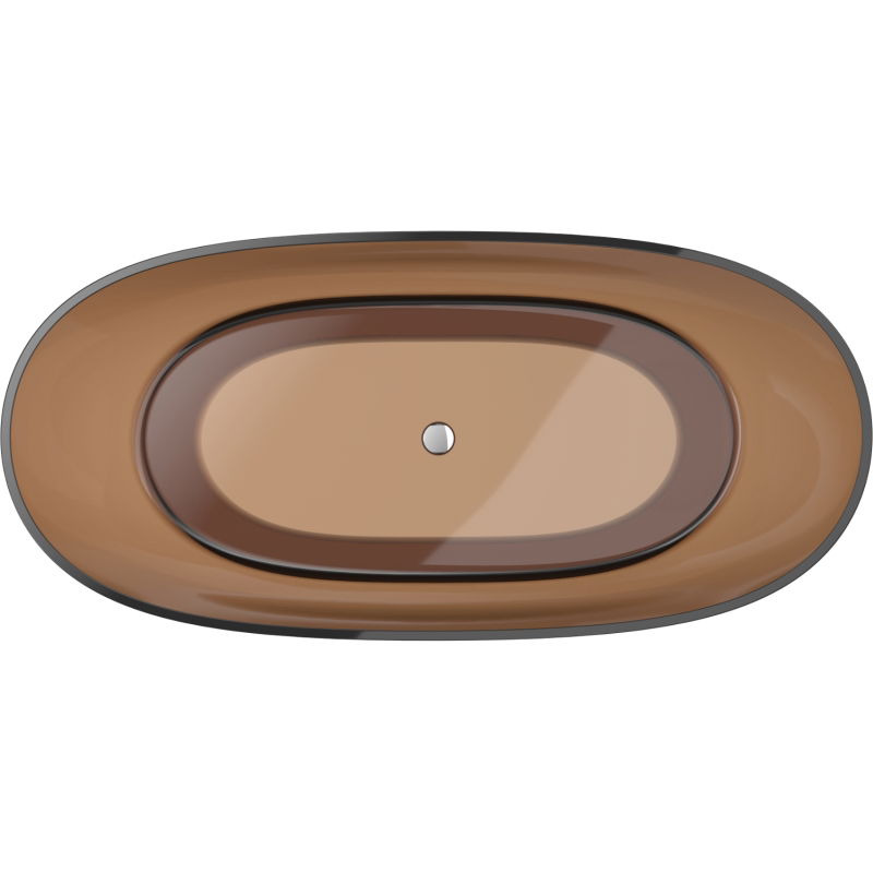 Mexen Pure earth vasca da bagno trasparente freestanding 170 x 80 cm, tappo cromato - 58071708005