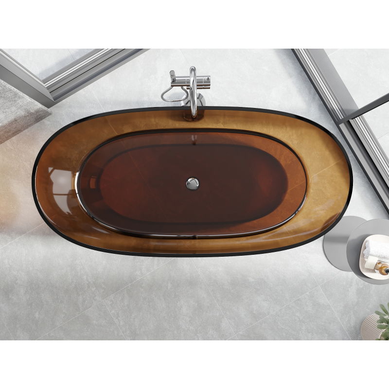 Mexen Pure earth freistehende transparente Wanne 170 x 80 cm, Chromverschluss - 58071708005