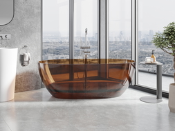 Mexen Pure earth wanna vapaasti seisova läpinäkyvä 170 x 80 cm, kromitulppa - 58071708005