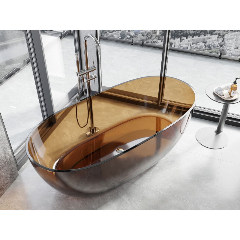 Mexen Pure earth wanna brīvi stāvoša caurspīdīga 170 x 80 cm, hromēta korķa - 58071708005