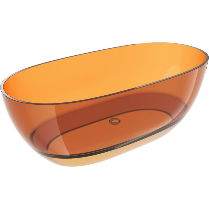 Mexen Pure fristående badkar transparent 170 x 80 cm, rost, krompropp - 58071708006