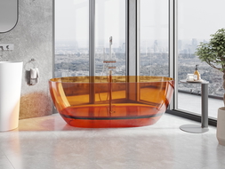 Mexen Pure baignoire autoportante transparente 170 x 80 cm, bonde chromée - 58071708006