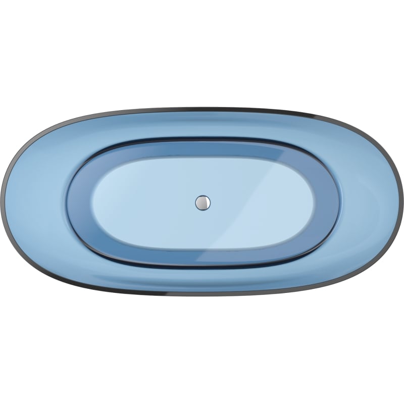 Mexen Pure denim freestanding bath transparent 170 x 80 cm, chrome plug - 58071708007