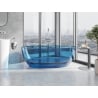 Mexen Pure freistehende transparente Badewanne 170 x 80 cm, Denim, Chrom-Stopfen - 58071708007