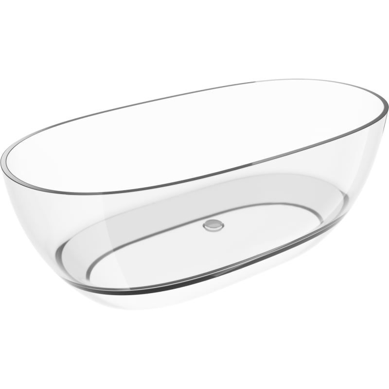 Mexen Pure klare freistehende transparente Badewanne 170 x 80 cm, Chromverschluss - 58071708008