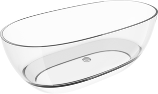 Mexen Pure clear freestanding transparent bath 170 x 80 cm, chrome plug - 58071708008