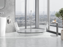 Mexen Pure freistehende transparente Badewanne 170 x 80 cm, klar, Chrom-Abfluss - 58071708008