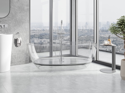 Mexen Pure klare freistehende transparente Badewanne 170 x 80 cm, Chromverschluss - 58071708008