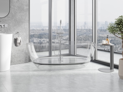 Mexen Pure wanna wolnostojąca transparentna 170 x 80 cm, clear, korek chrom - 58071708008