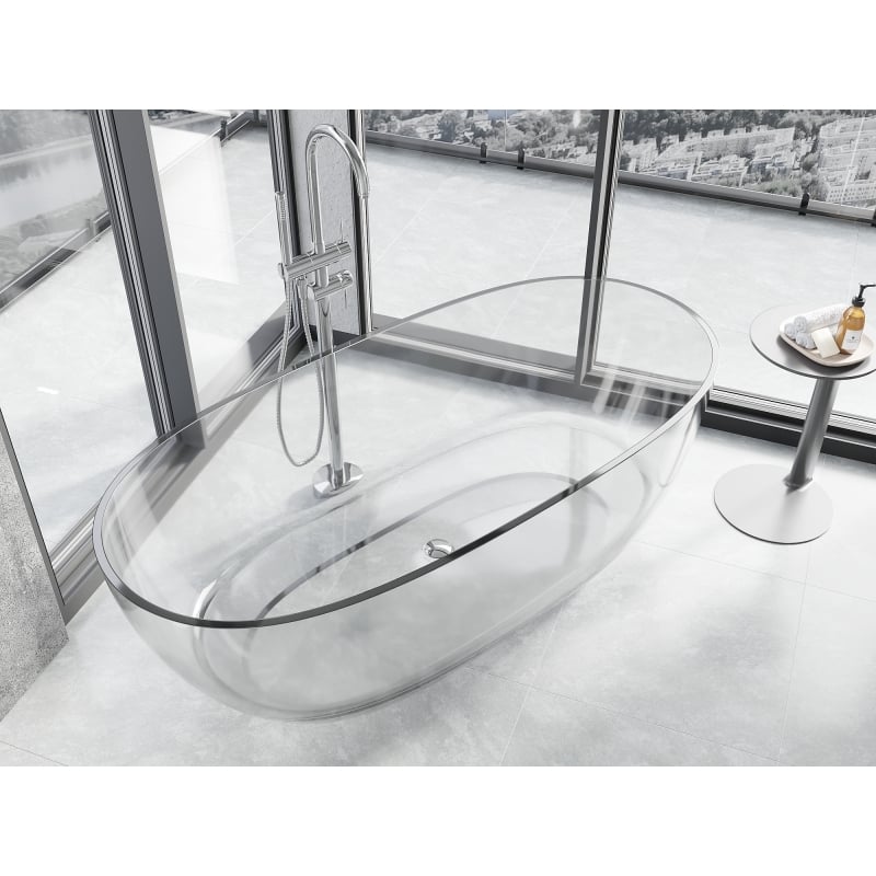 Mexen Pure clear freestanding transparent bath 170 x 80 cm, chrome plug - 58071708008