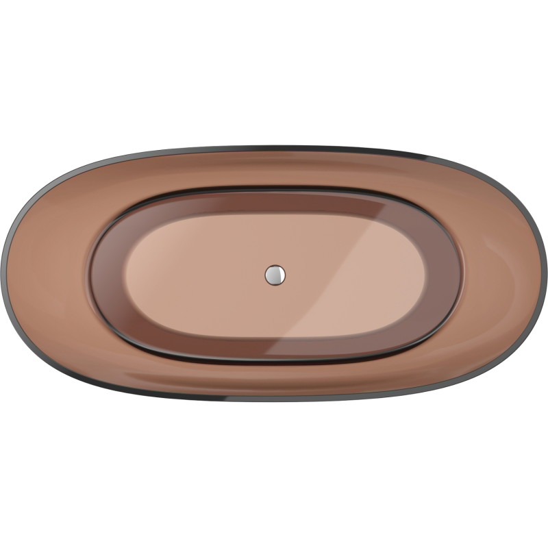 Mexen Pure freistehende transparente Badewanne 170 x 80 cm, Cherry, Chrom-Stopfen - 58071708009