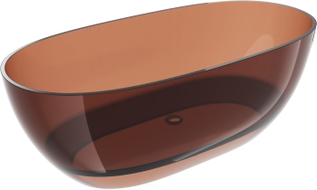 Mexen Pure freistehende transparente Badewanne 170 x 80 cm, Cherry, Chrom-Stopfen - 58071708009