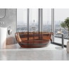 Mexen Pure wanna wolnostojąca transparentna 170 x 80 cm, cherry, korek chrom - 58071708009