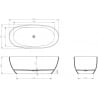 Mexen Pure ardoise bleue foncée baignoire autoportante transparente 170 x 80 cm, bondillon chromé - 58071708010