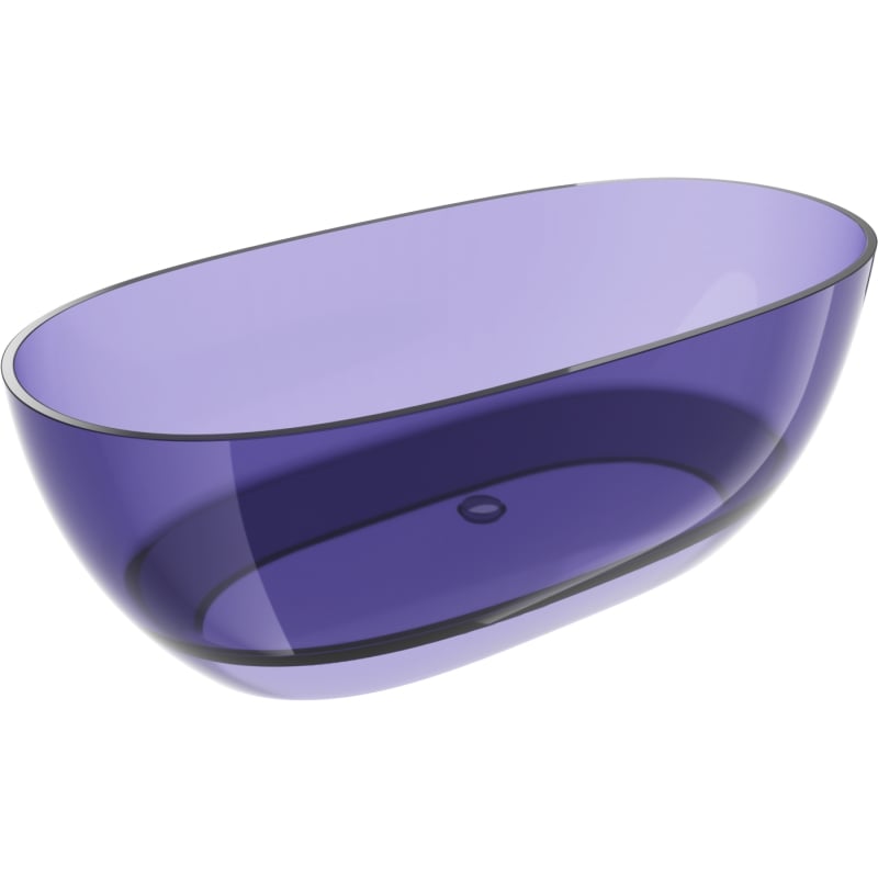 Mexen Pure dark slate blue freestanding transparent bath 170 x 80 cm, chrome plug - 58071708010