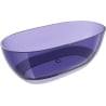 Mexen Pure Freistehende transparente Badewanne 170 x 80 cm, Dunkel Schieferblau, Chrom Verschluss - 58071708010
