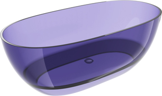 Mexen Pure bleu ardoise foncé baignoire autoportante transparente 170 x 80 cm, bonde chromée - 58071708010