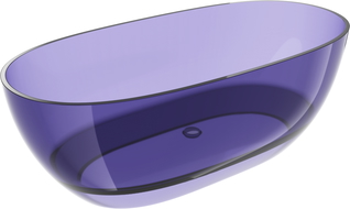 Mexen Pure Dunkles Schieferblau freistehende transparente Wanne 170 x 80 cm, Chromabfluss - 58071708010