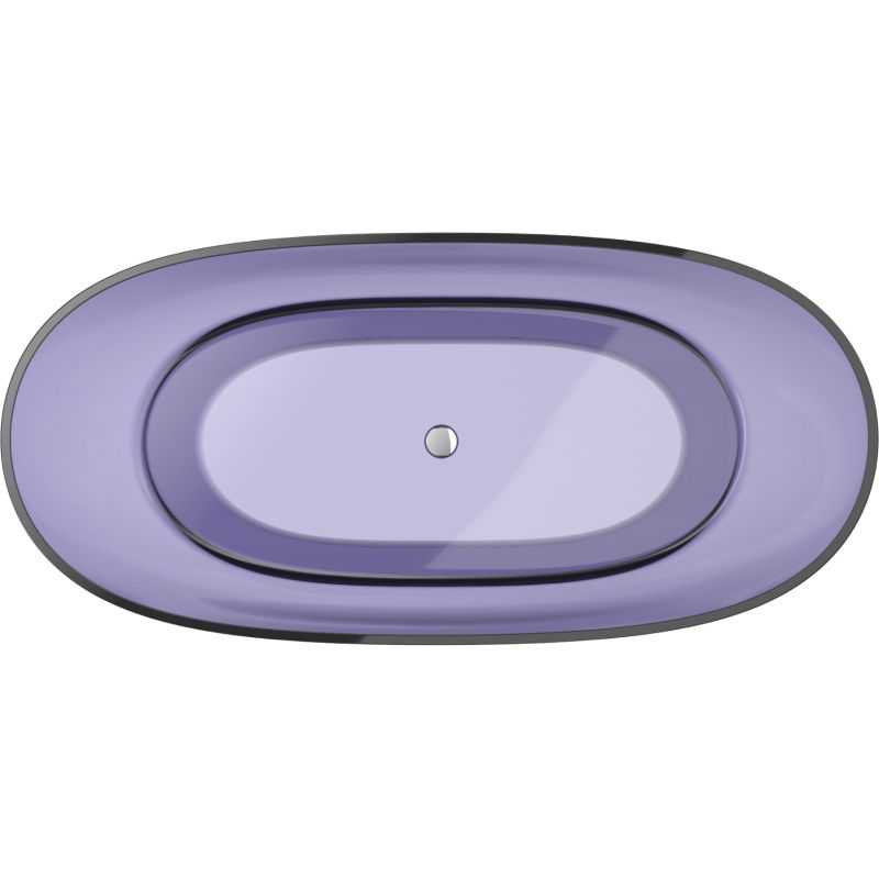 Mexen Pure dunkel Schieferblo wann standalone transparent 170 x 80 cm, Chrom Stecker - 58071708010