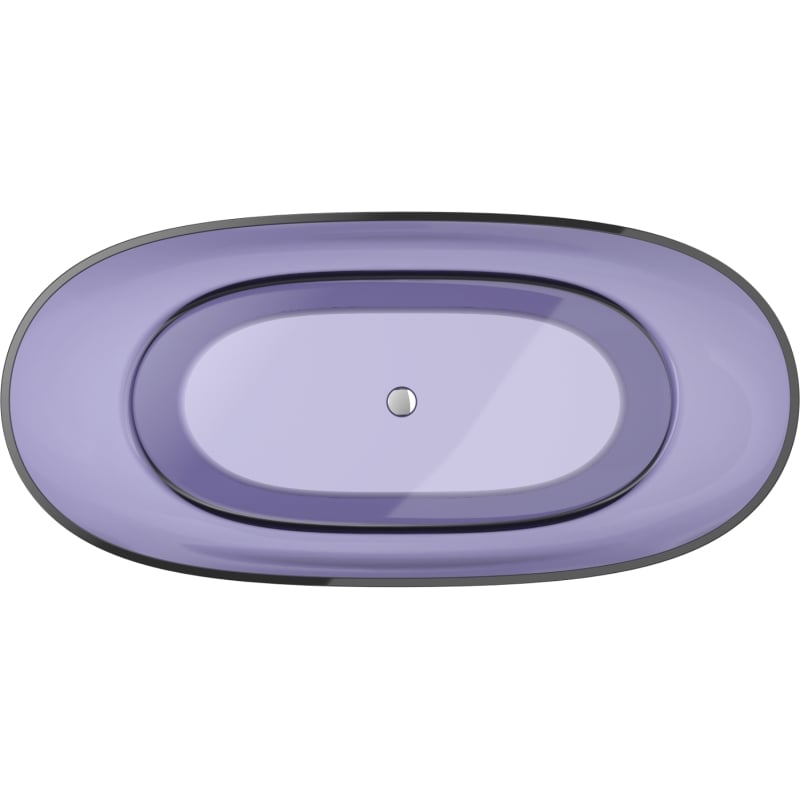 Mexen Pure freestanding transparent bathtub 170 x 80 cm, dark slate blue, chrome drain plug - 58071708010