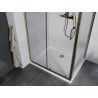Mexen Apia cabine de douche coulissante 140 x 100 cm, transparent, or + receveur Flat, blanc- 840-140-100-50-00-4010G