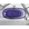 Mexen Pure baignoire autoportante transparente 170 x 80 cm, bleu ardoise foncé, bouchon chromé - 58071708010