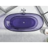 Mexen Pure dark slate blue freestanding transparent bath 170 x 80 cm, chrome plug - 58071708010