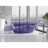 Mexen Pure Freistehende transparente Badewanne 170 x 80 cm, Dunkel Schieferblau, Chrom Verschluss - 58071708010