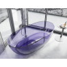Mexen Pure bañera exenta transparente 170 x 80 cm, pizarra azul oscuro, tapón cromado - 58071708010