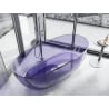 Mexen Pure Freistehende transparente Badewanne 170 x 80 cm, Dunkel Schieferblau, Chrom Verschluss - 58071708010